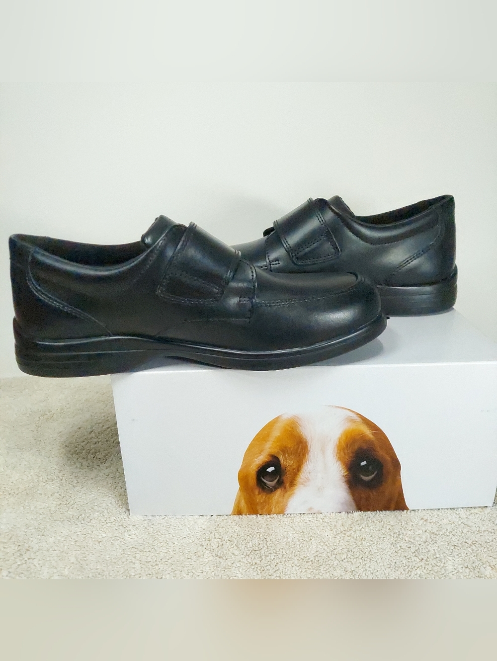 Hush Puppies Boys Black Leather Slip-On Formal Dress School Shoes Size 3.5 NWT - Picture 4 of 13